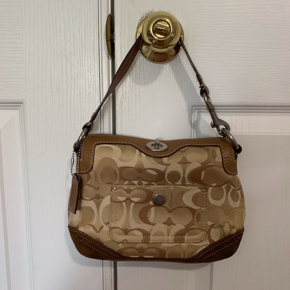 Authentic Coach small brown & tan shoulder bag